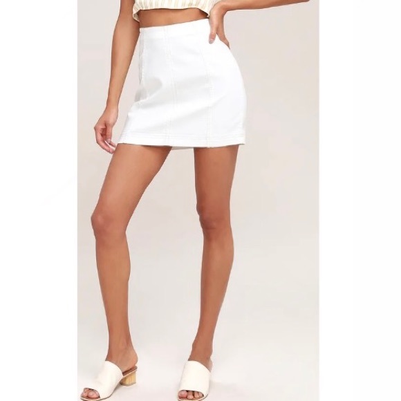 🛑SOLD🛑 NWT Free People Modern Femme Skirt White Size 12 - Picture 2 of 9